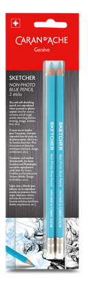 e sketcher non photo blue pencil blister 2 pieces p le trait bleu qui sait se faire discret p caran d ache detail1 0